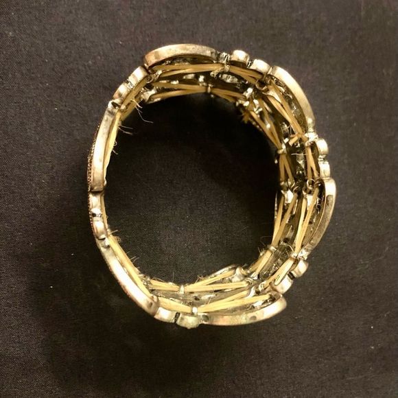 Bracelet, silver tone , elastic, floral vine,Sz 7-8 - Picture 5 of 8